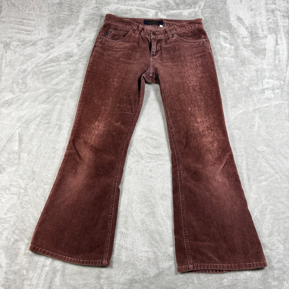 Vintage Juicy Couture Jeans Womens 28 Red Corduroy Bell Bottom Flare Pants USA